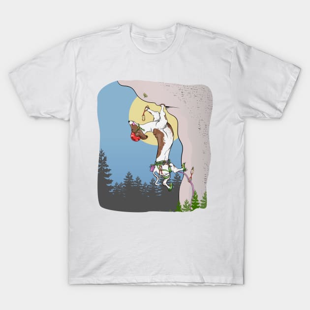 Dashund rock climbing T-Shirt by mailboxdisco